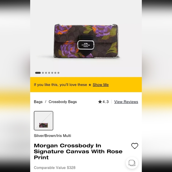 New! 🆕 Silver/Brown/Iris Multi Morgan Crossbody In Signature Canvas With - Picture 2 of 7